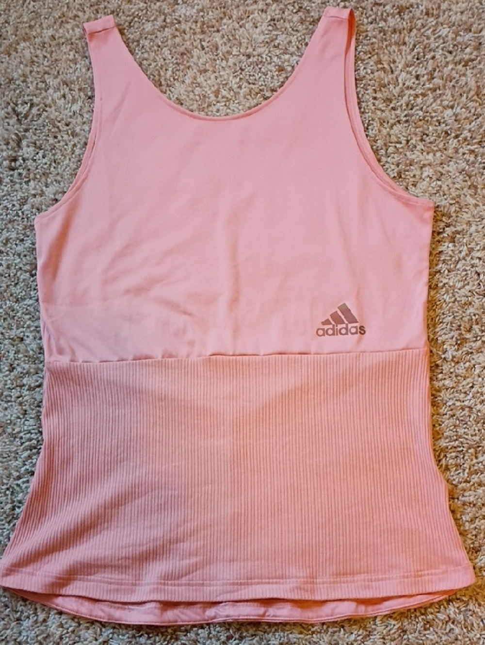 adidas Light Pink Ribbed Waist Tank